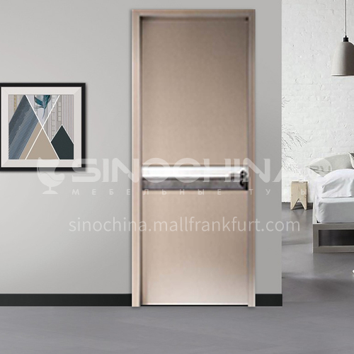 Modern minimalist aluminum wooden door